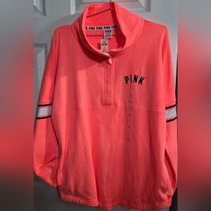 Victoria's Secret Bright Pink Quarter-Zip Pullover